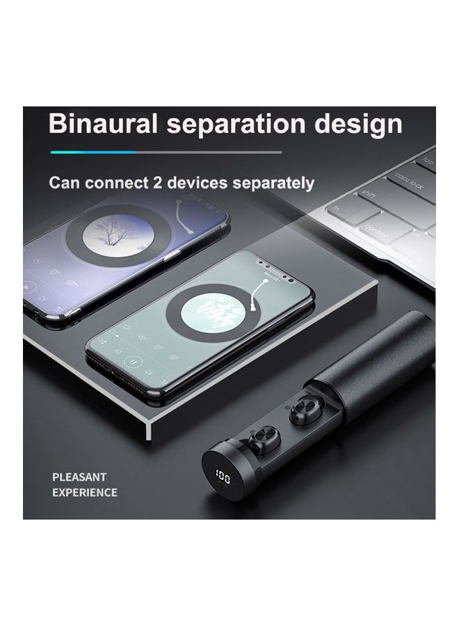 BT5.0 True Wireless Auto Pairing Noise Reduction Earbuds With Charging Case Black - Image 4