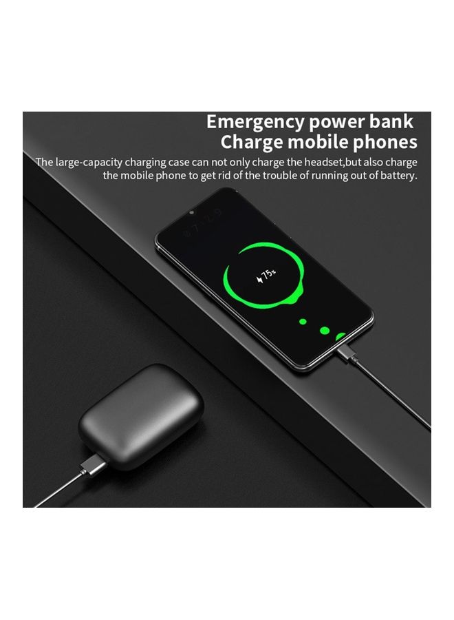 BT5.0 True Wireless Auto Pairing Noise Reduction Earbuds With Charging Case Black