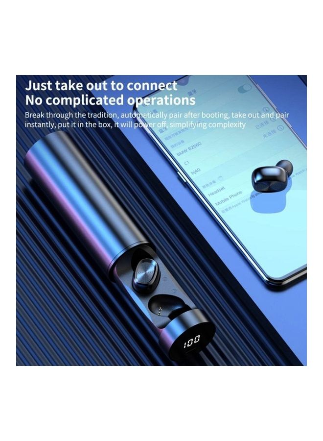 BT5.0 True Wireless Auto Pairing Noise Reduction Earbuds With Charging Case Black - Image 5