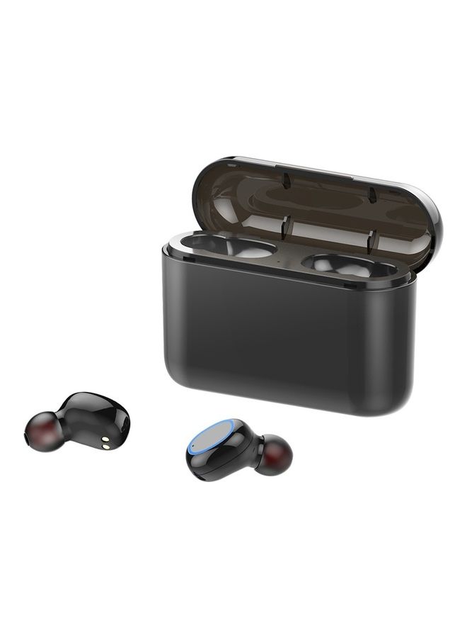 سماعة أذن داخلية إيربادز ستيريو رياضية لاسلكية حقيقية تعمل بتقنية البلوتوث V5.0 مع علبة شحن أسود - Image 2