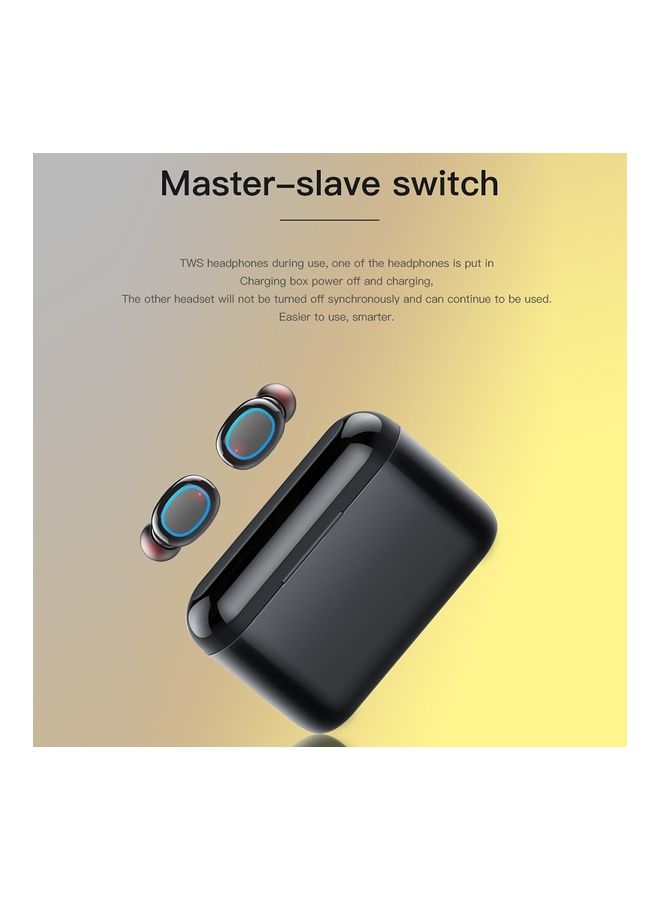 سماعة أذن داخلية إيربادز ستيريو رياضية لاسلكية حقيقية تعمل بتقنية البلوتوث V5.0 مع علبة شحن أسود - Image 5