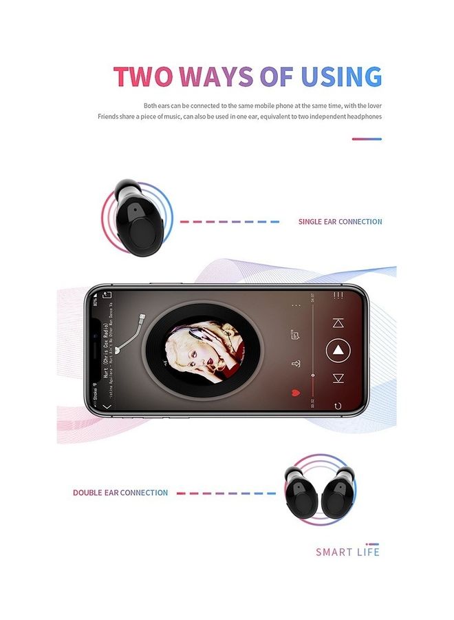 سماعة أذن داخلية إيربادز رياضية ترو وايرليس تعمل بالبلوتوث 5.0 مع علبة شحن . أسود - Image 5