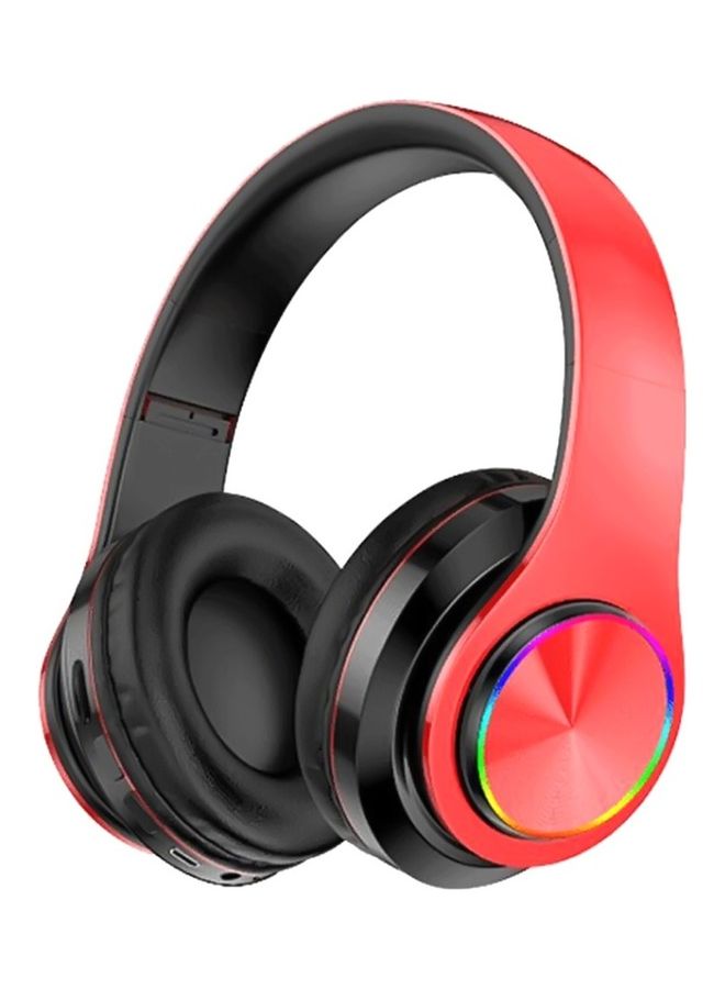 سماعة رأس لاسلكية للألعاب بتقنية البلوتوث 5.0 وإضاءة متعددة الألوان RGB أحمر/أسود - Image 1