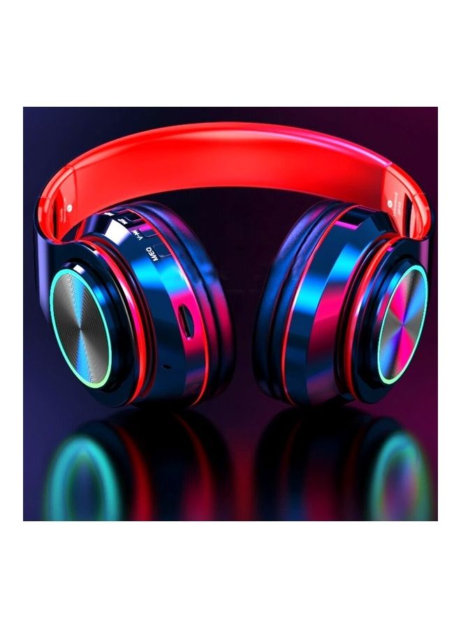 سماعة رأس لاسلكية للألعاب بتقنية البلوتوث 5.0 وإضاءة متعددة الألوان RGB أحمر/أسود - Image 3