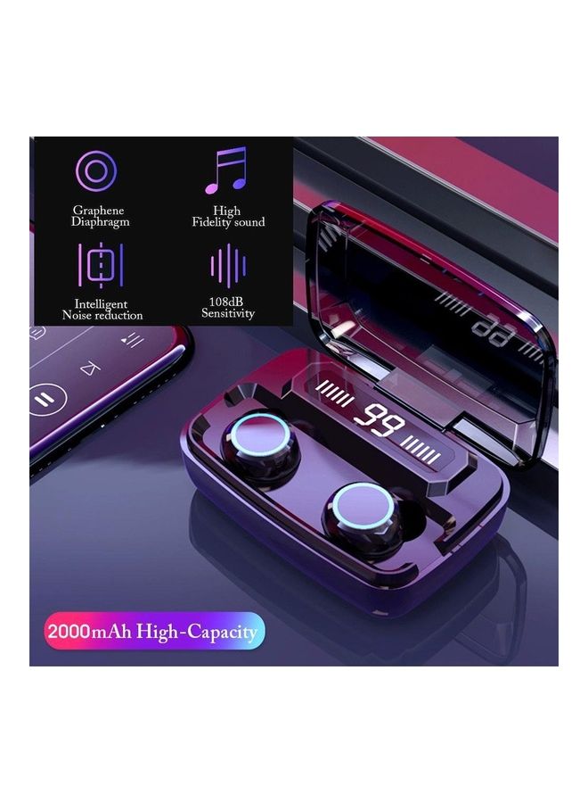 سماعة أذن داخلية إيربادز رياضية ترو وايرليس تعمل بالبلوتوث 5.0 مع علبة شحن . أسود - Image 4