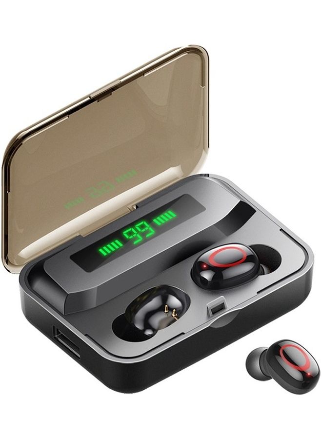 Generic BT5.0 True Wireless Auto Pairing Noise Reduction Earbuds With Charging Case Black 