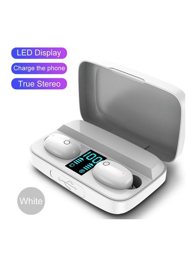 True-Wireless In-Ear BT5.0 Sports Earbuds With Charging Case White