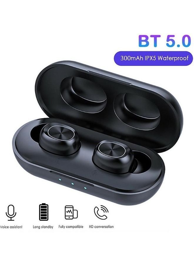 BT5.0 True Wireless Auto Pairing Noise Reduction Earbuds With Charging Case Black