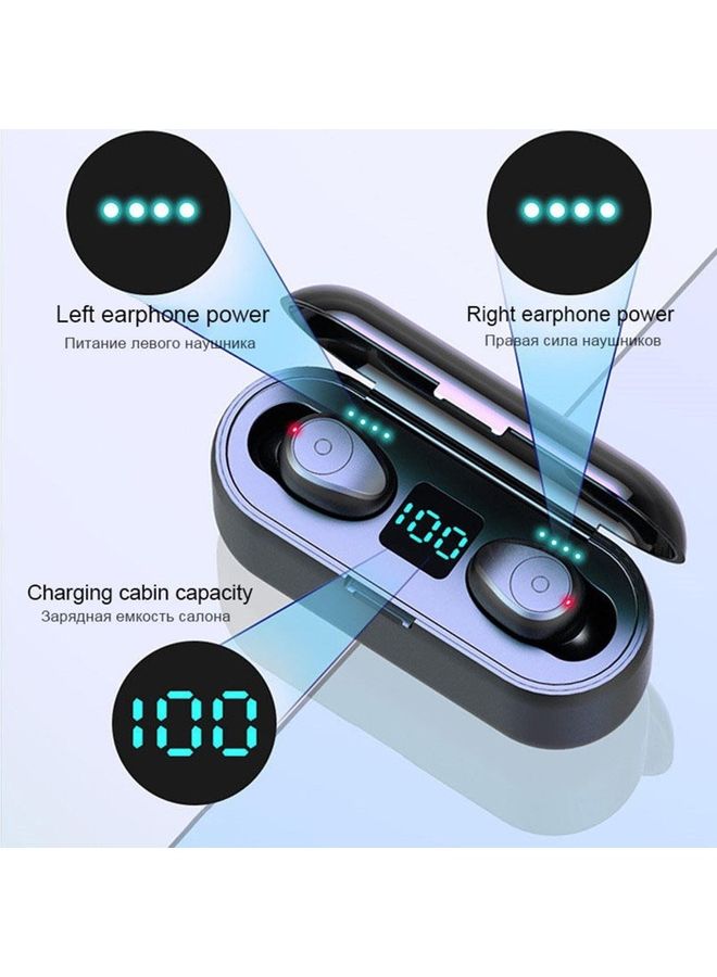 سماعة إيربادز BT5.0 لاسلكية حقيقية بخاصية تقليل الضوضاء مع علبة شحن أسود - Image 2