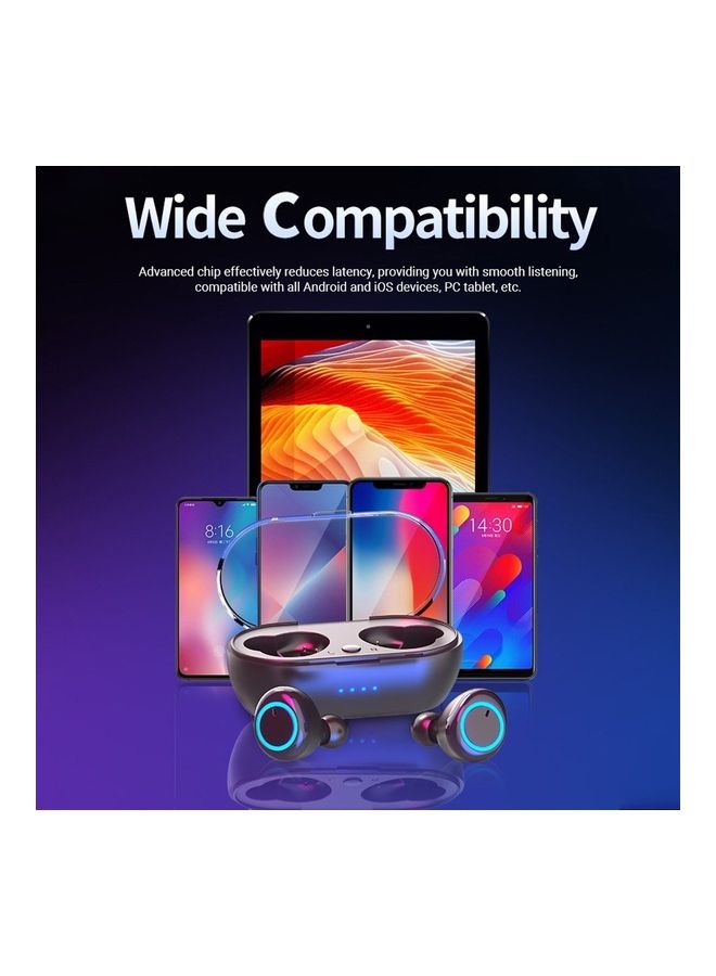 True Wireless BT5.0 CVC Noise Canceling Earbuds With Charging Case Black/Blue - Image 3