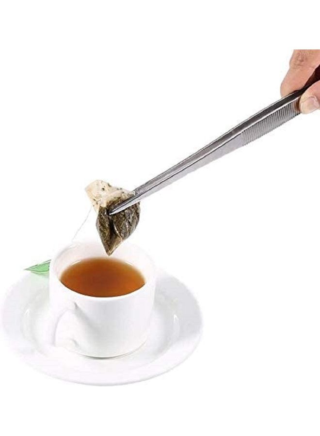 Generic Stainless Steel Bent Tip Tong Silver 25cm  - Image 2