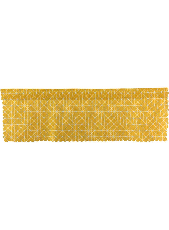 Generic - Grid Style Printed Window Valance Yellow/White - Image 1