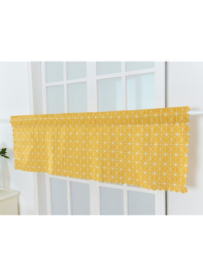Generic - Grid Style Printed Window Valance Yellow/White - Image 1