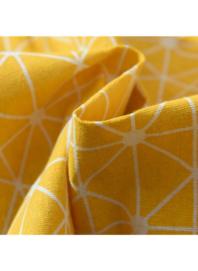 Generic - Grid Style Printed Window Valance Yellow/White - Image 1