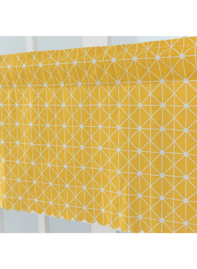 Generic - Grid Style Printed Window Valance Yellow/White - Image 1