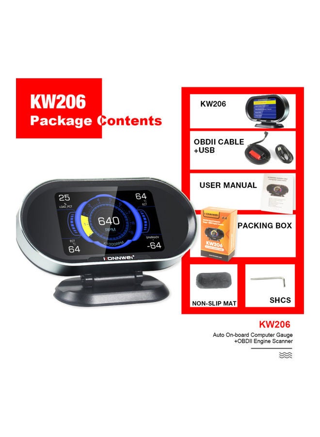 Konnwei - 3.5-Inch OBDII Car Speedometer - Image 1
