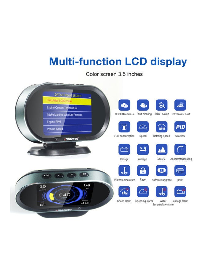 Konnwei - 3.5-Inch OBDII Car Speedometer - Image 1