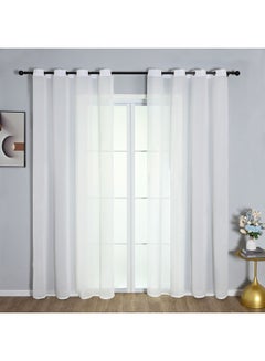 FESTNIGHT 2-Piece Solid Curtain Set White 145x140cm  - Image 2