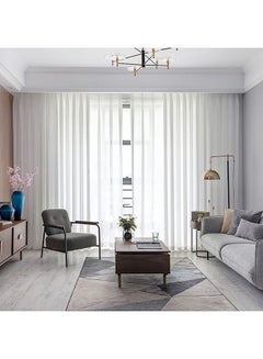 FESTNIGHT 2-Piece Solid Curtain Set White 145x140cm  - Image 3