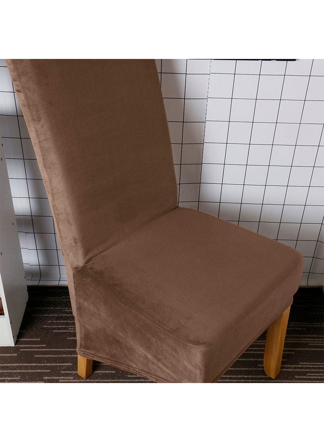 Generic 4-Piece Solid Stretchable Chair Covers Deep Camel  - Image 4