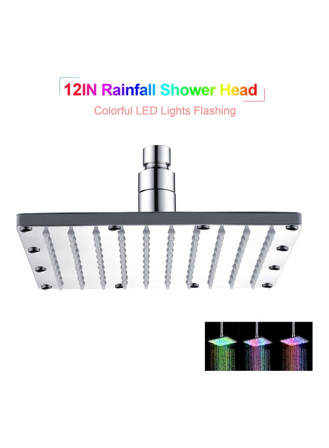 LED Rainfall Shower Head Silver 12x12inch - Image 2