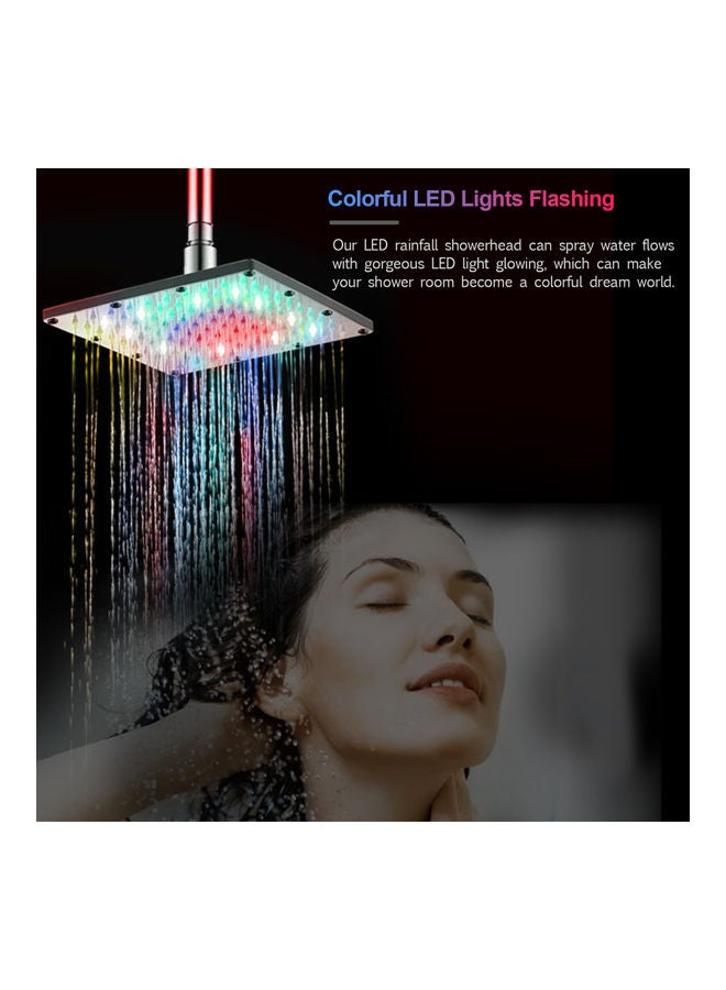 LED Rainfall Shower Head Silver 12x12inch - Image 3
