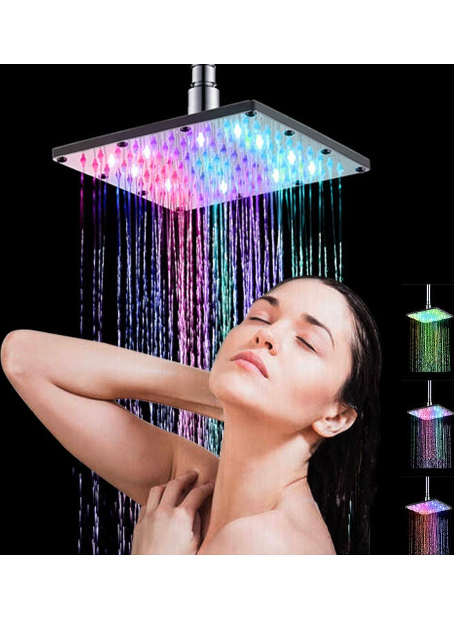 LED Rainfall Shower Head Silver 12x12inch - Image 4