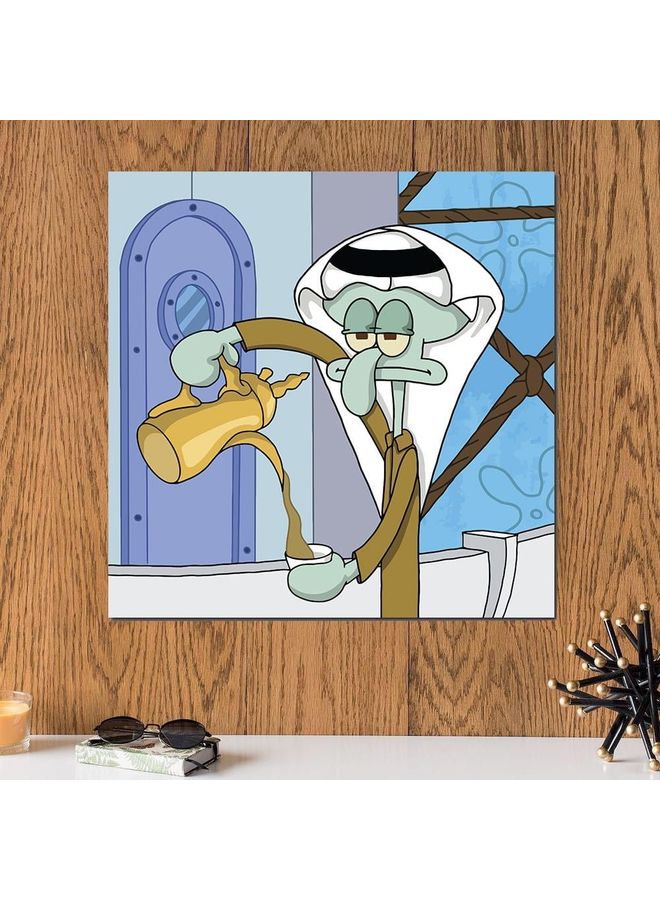 إربان تراندز لوحة فنية لديكور الحائط تمثل حبار أزرق متعدد الألوان 33x33سم  - Image 1
