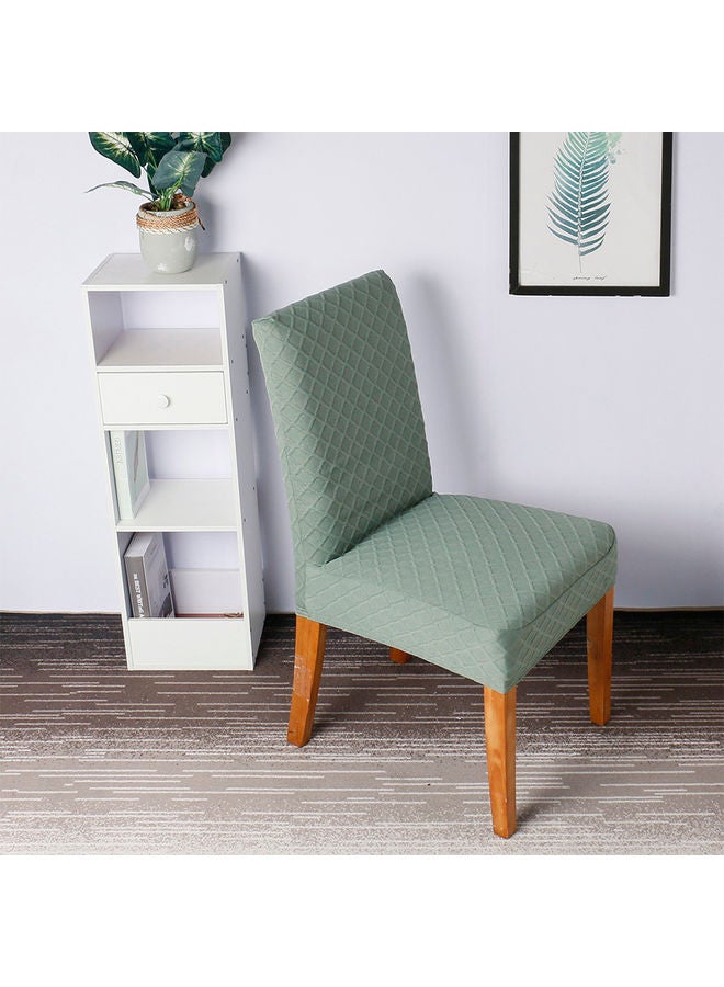 Generic 4-Piece Diamond Lattice Design Stretchable Chair Covers Deep Green  - Image 2