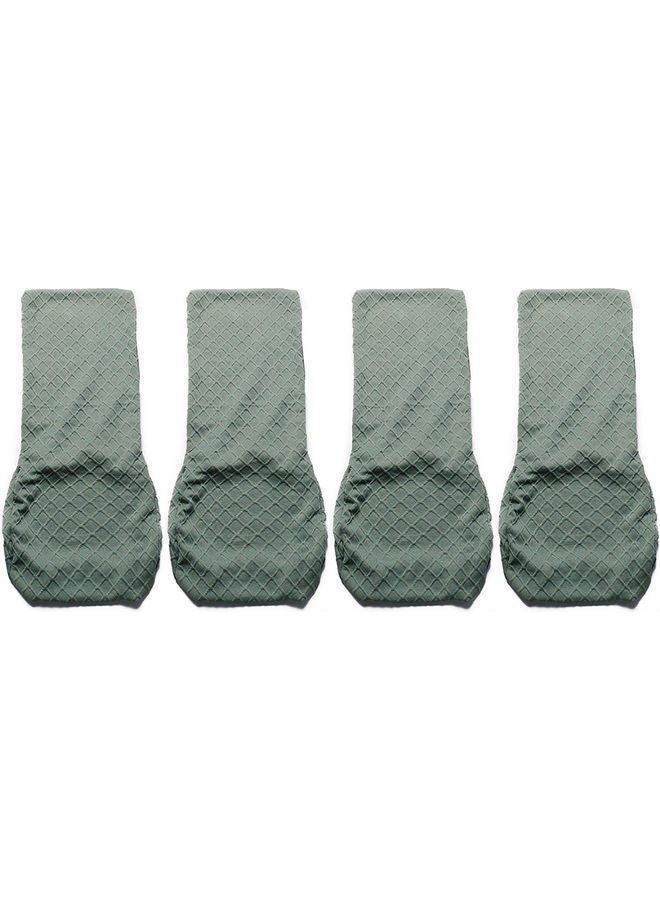 Generic 4-Piece Diamond Lattice Design Stretchable Chair Covers Deep Green  - Image 5
