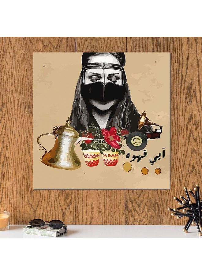 إربان تراندز - لوحة فنية بتصميم عبارة "I Want Coffee" متعدد الألوان 33x33سم - Image 1