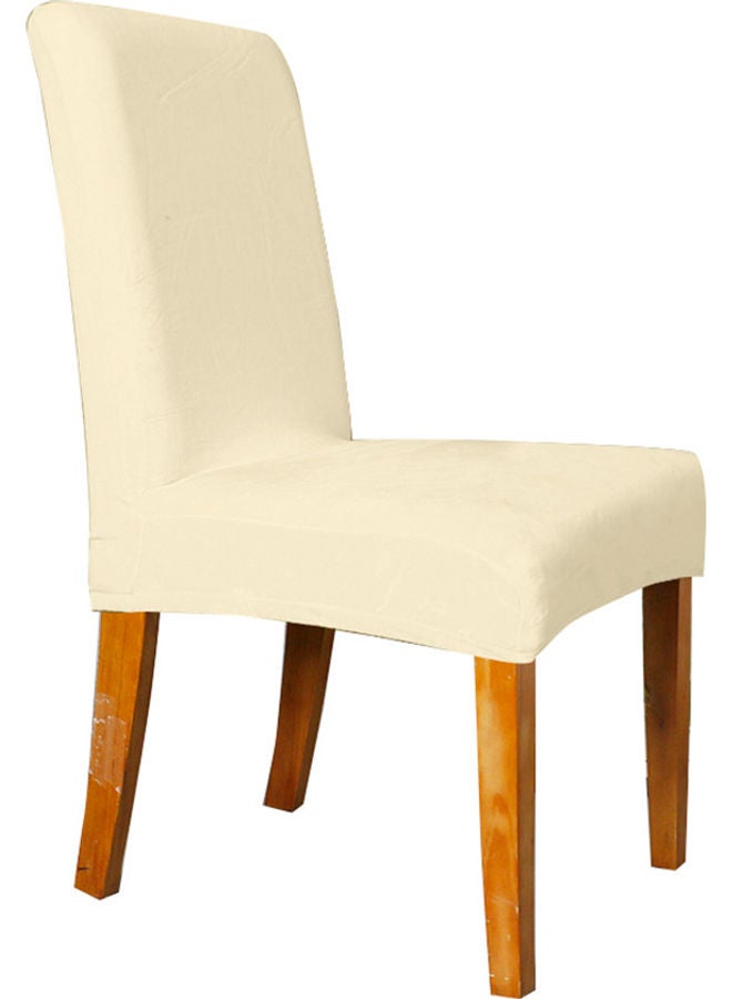 Generic 4-Piece Solid Stretchable Chair Covers Deep Beige  - Image 1