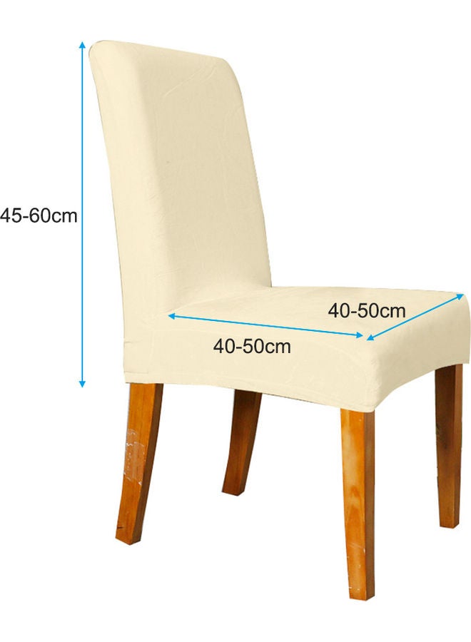 Generic 4-Piece Solid Stretchable Chair Covers Deep Beige  - Image 3
