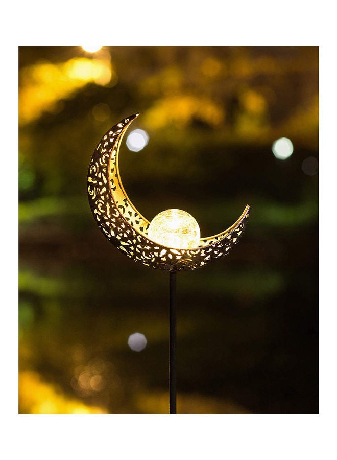 عربست مصباح حديقة على شكل كرة زجاجية بتصميم مشقق يعمل بالطاقة الشمسية ذهبي/ أسود  - Image 2