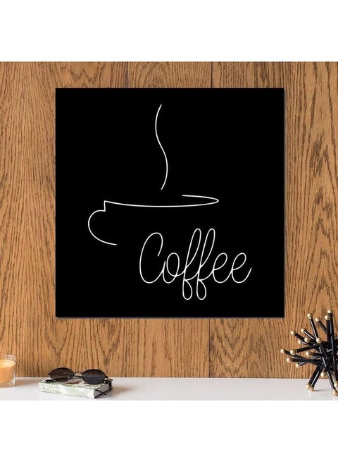 Coffee Themed Wall Art Black/White 33x33cm