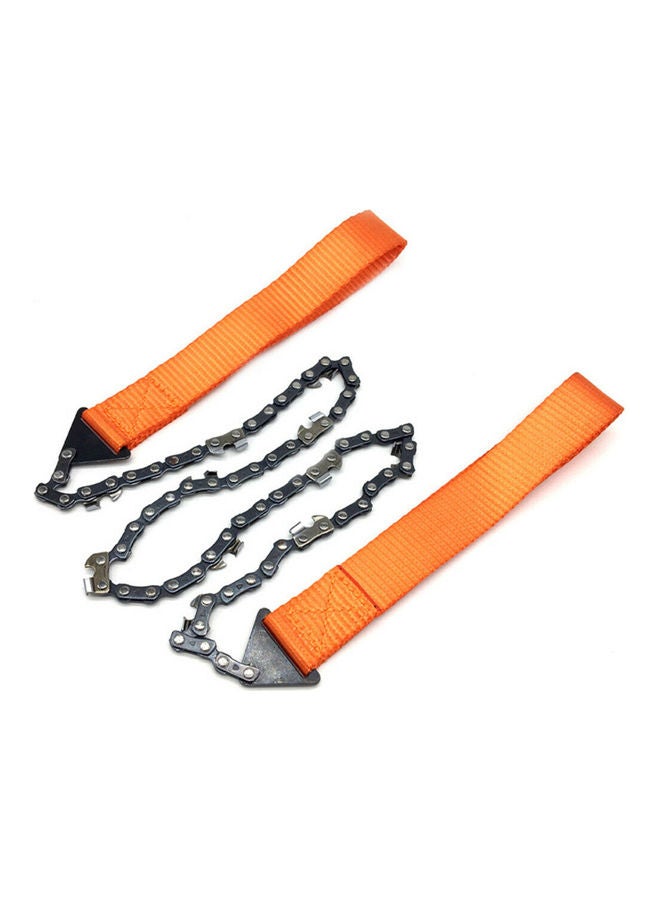 Portable Foldable Outdoor Survival Pocket Hand Chain Saw Orange/Black 14x4x10cm - Image 1