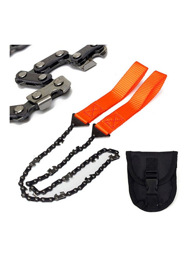 Portable Foldable Outdoor Survival Pocket Hand Chain Saw Orange/Black 14x4x10cm - Image 3