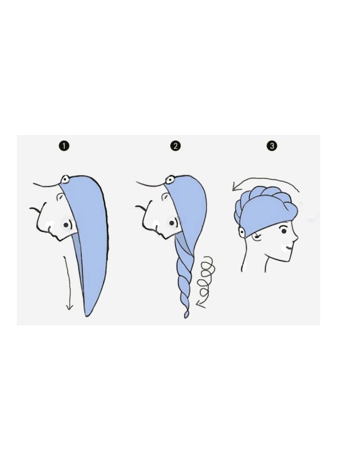 2-Piece Hair Wrap Set Blue 63x24cm  - Image 4