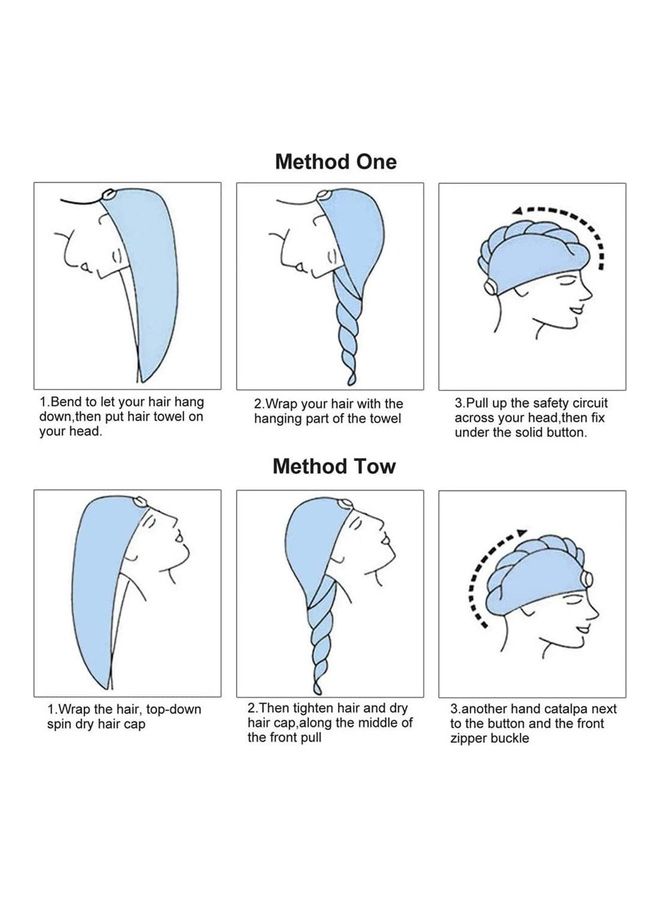 طقم مناشف للشعر واللف حول الجسم مكون من قطعتين متعدد الألوان 63x24سم - Image 3