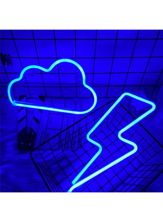 XiuWoo 2-Piece Cloud Sign LED Neon Lights Blue  - Image 2