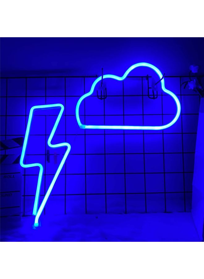 XiuWoo 2-Piece Cloud Sign LED Neon Lights Blue  - Image 3