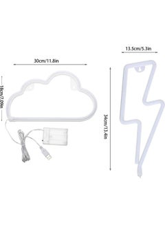 شو وو مجموعة مصابيح نيون بإضاءة LED على شكل سحابة من قطعتين أزرق  - Image 4