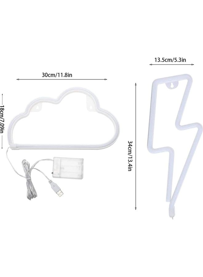 XiuWoo 2-Piece Cloud Sign LED Neon Lights Blue  - Image 4