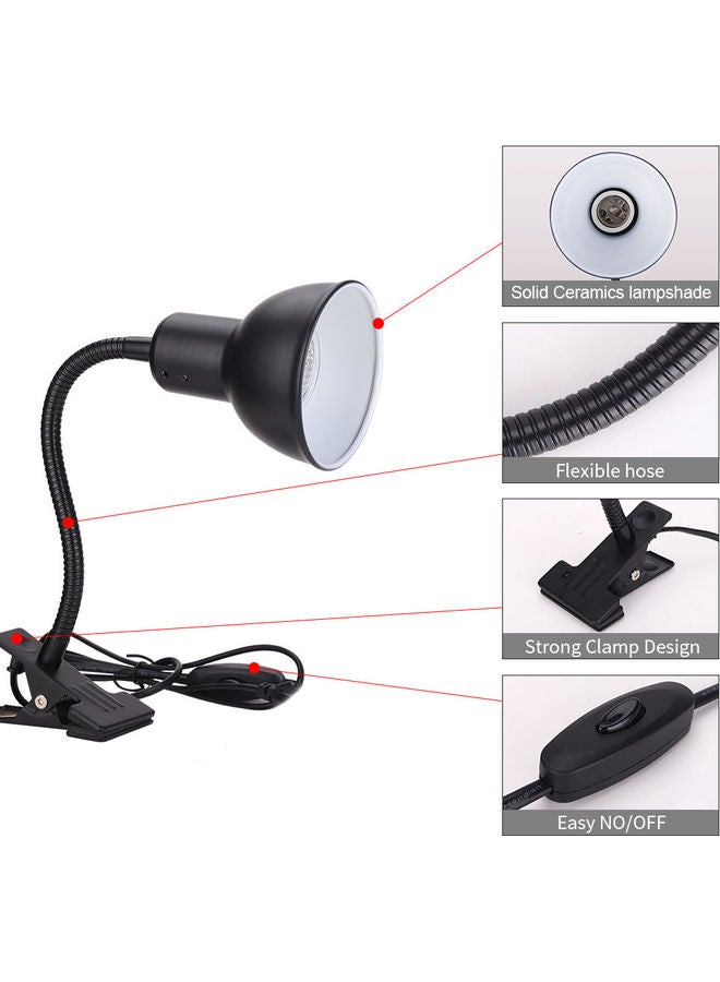 Reptile Habitat Lamp Fixture Heating Bulb Holder Black  - Image 3