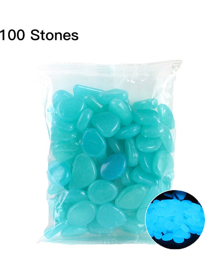 Generic 100-Piece Glow In Dark Luminous Pebble Stones Blue  - Image 1
