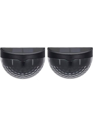 2-Piece Wall Mounted Solar Fence Semi-Circular Step Light Blue - v1627036706/N49399453A_1