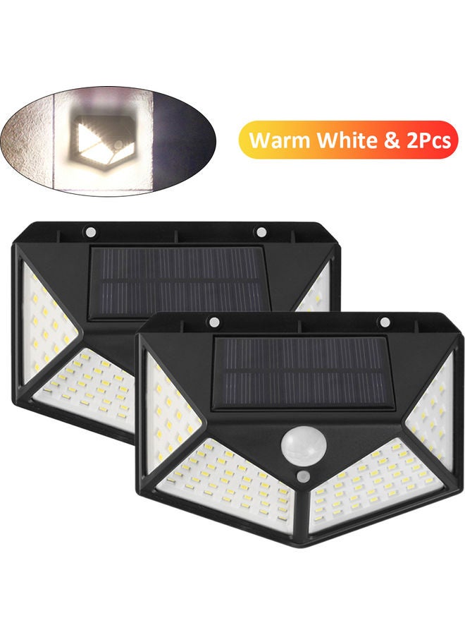 2-Piece LED Solar Wall Light Black - Image 1