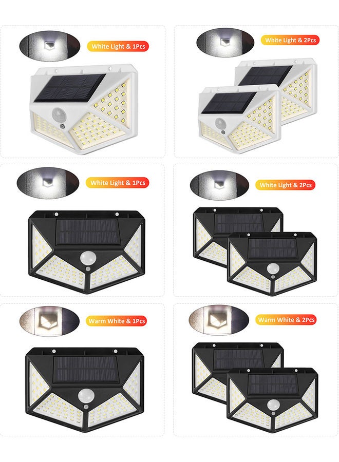 2-Piece LED Solar Wall Light Black - Image 2