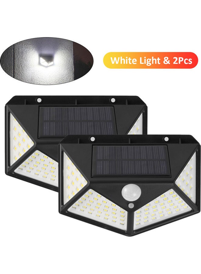 2-Piece Solar Wall Light Motion Sensor Light Black Black - Image 1