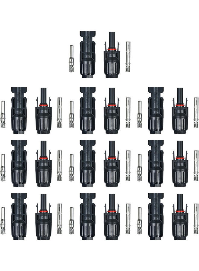 Generic 10-Pair Male/Female Solar Panel Cable Connector For PV System Black  - Image 1